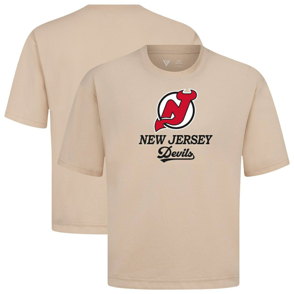 NHL New Jersey Devils Levelwear Team Surge Luxe Signature Knit T-Shirt - Khaki