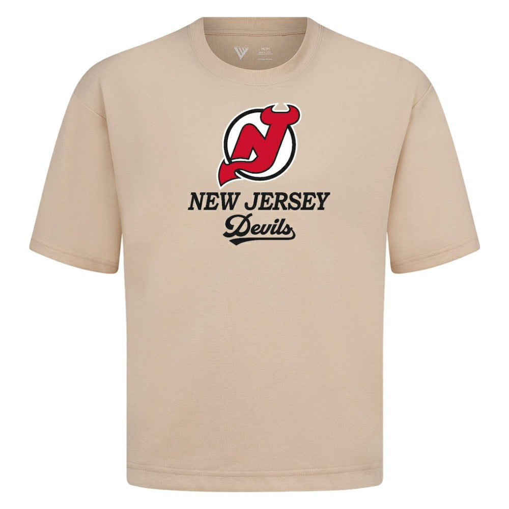 NHL New Jersey Devils Levelwear Team Surge Luxe Signature Knit T-Shirt - Khaki