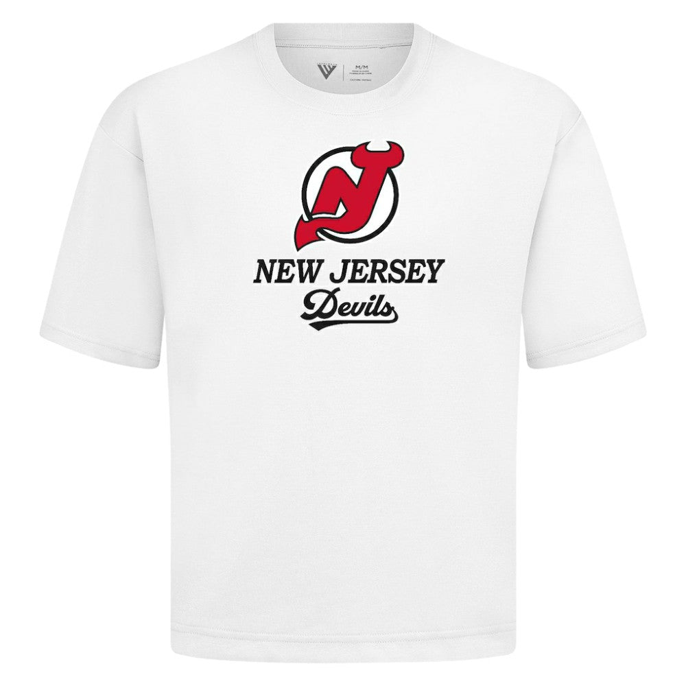 NHL New Jersey Devils Levelwear Team Surge Luxe Signature Knit T-Shirt - White