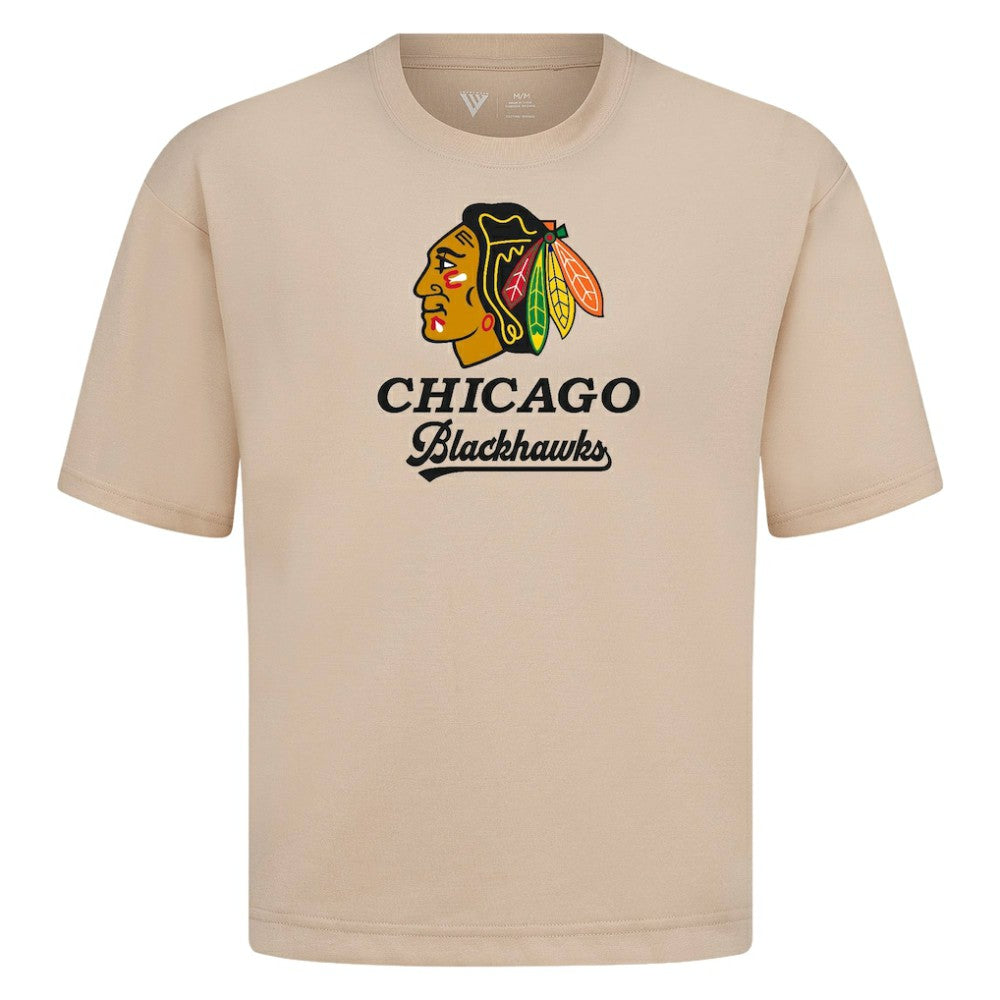 NHL Chicago Blackhawks Levelwear Team Surge Luxe Signature Knit T-Shirt - Khaki