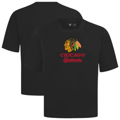 NHL Chicago Blackhawks Levelwear Team Surge Luxe Signature Knit T-Shirt - Black