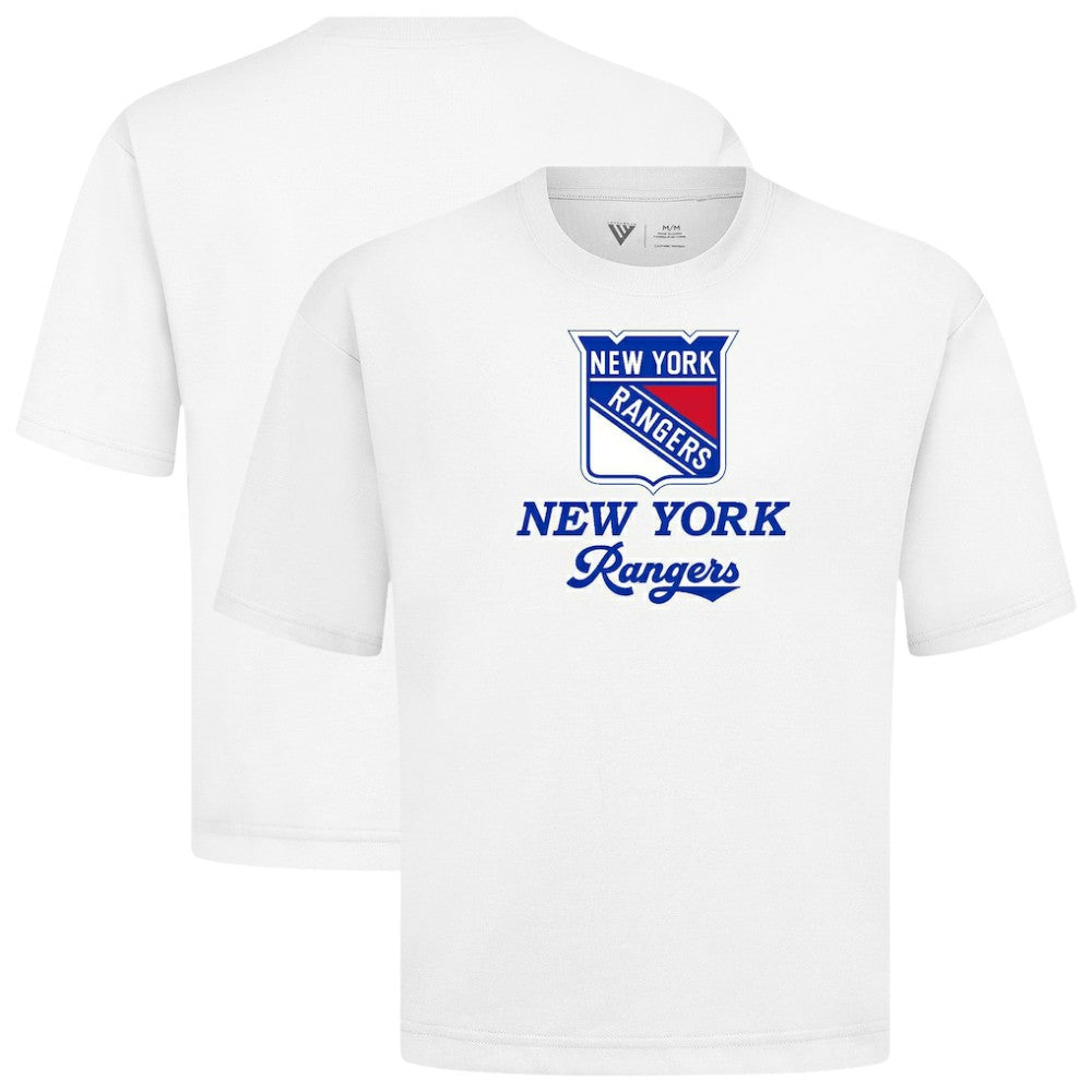 NHL New York Rangers Levelwear Team Surge Luxe Signature Knit T-Shirt - White