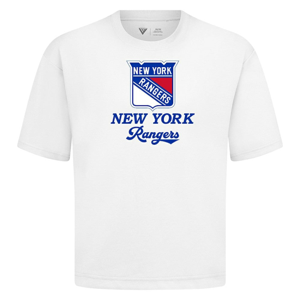 NHL New York Rangers Levelwear Team Surge Luxe Signature Knit T-Shirt - White