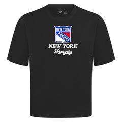 NHL New York Rangers Levelwear Team Surge Luxe Signature Knit T-Shirt - Black