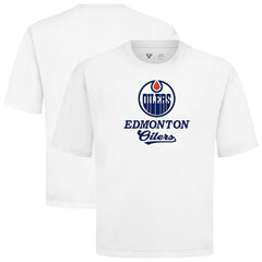 NHL Edmonton Oilers Levelwear Team Surge Luxe Signature Knit T-Shirt - White