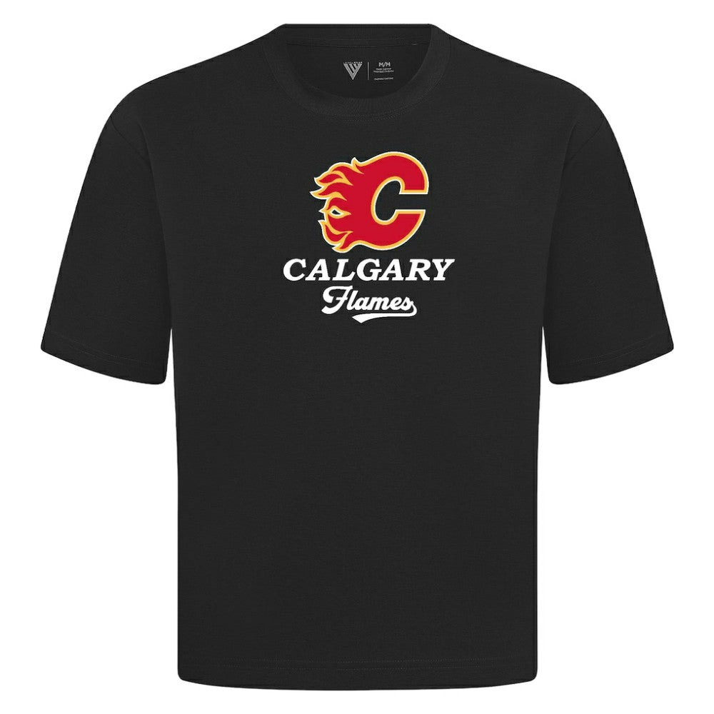 NHL Calgary Flames Levelwear Team Surge Luxe Signature Knit T-Shirt - Black