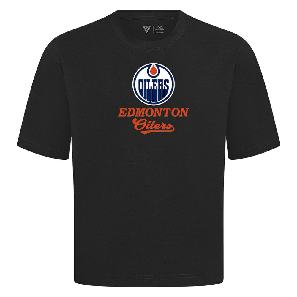 NHL Edmonton Oilers Levelwear Team Surge Luxe Signature Knit T-Shirt - Black