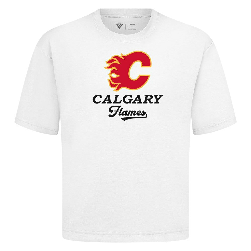 NHL Calgary Flames Levelwear Team Surge Luxe Signature Knit T-Shirt - White