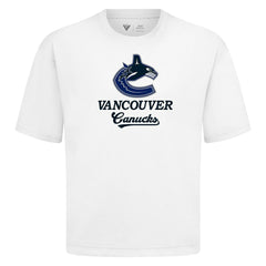 NHL Vancouver Canucks Levelwear Team Surge Luxe Signature Knit T-Shirt - White
