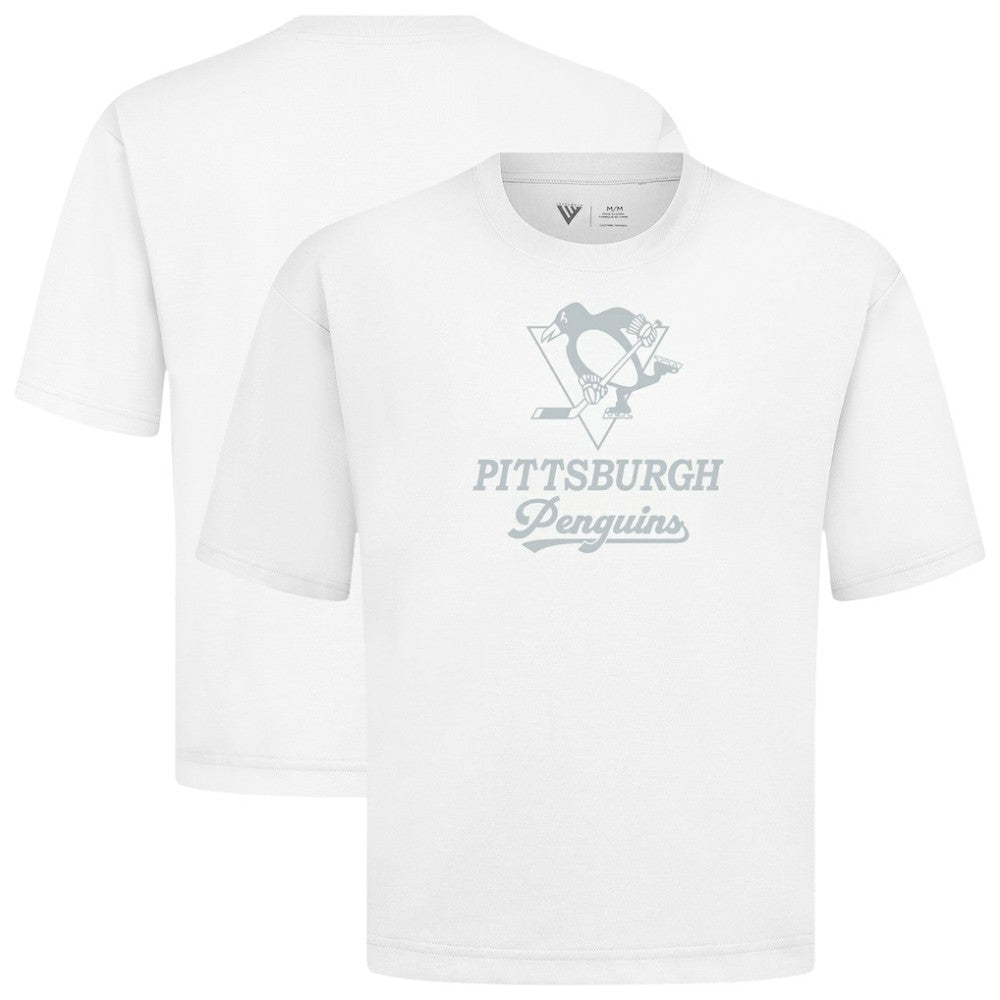 NHL Pittsburgh Penguins Levelwear Shadow Surge Luxe Signature Knit T-Shirt - White