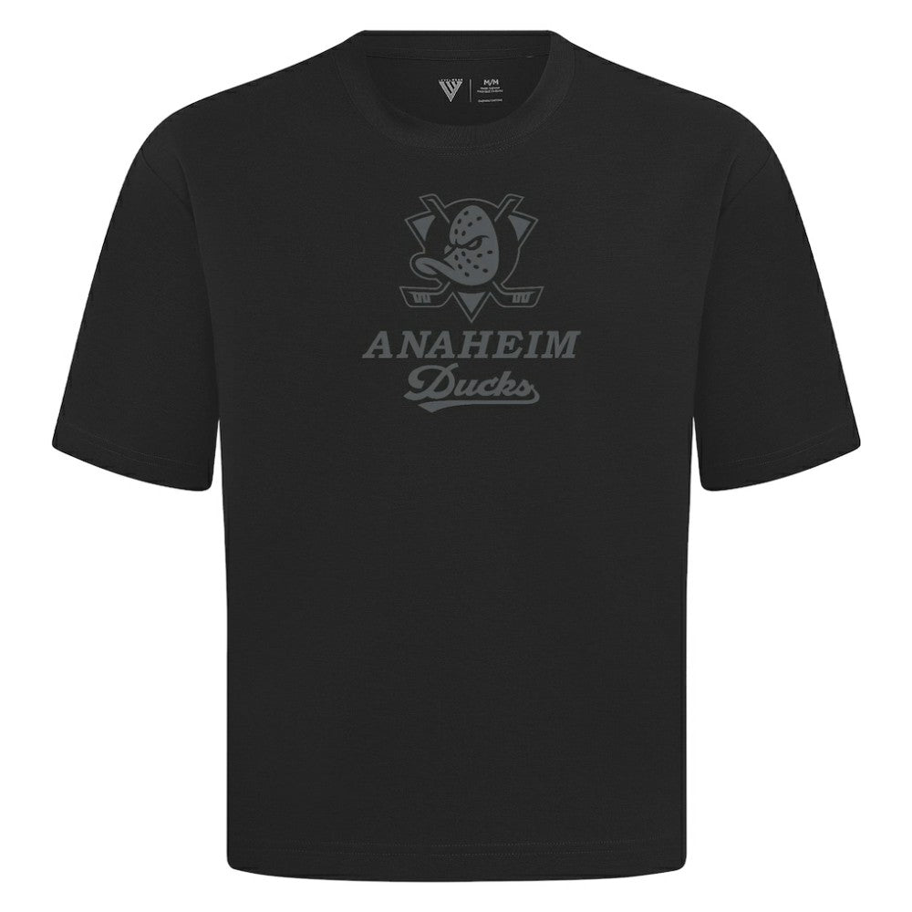 NHL Anaheim Ducks Levelwear Shadow Surge Luxe Signature Knit T-Shirt - Black