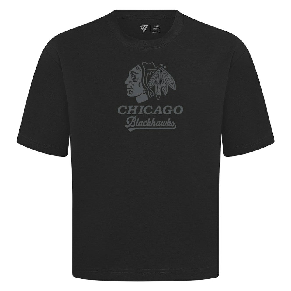 NHL Chicago Blackhawks Levelwear Shadow Surge Luxe Signature Knit T-Shirt - Black