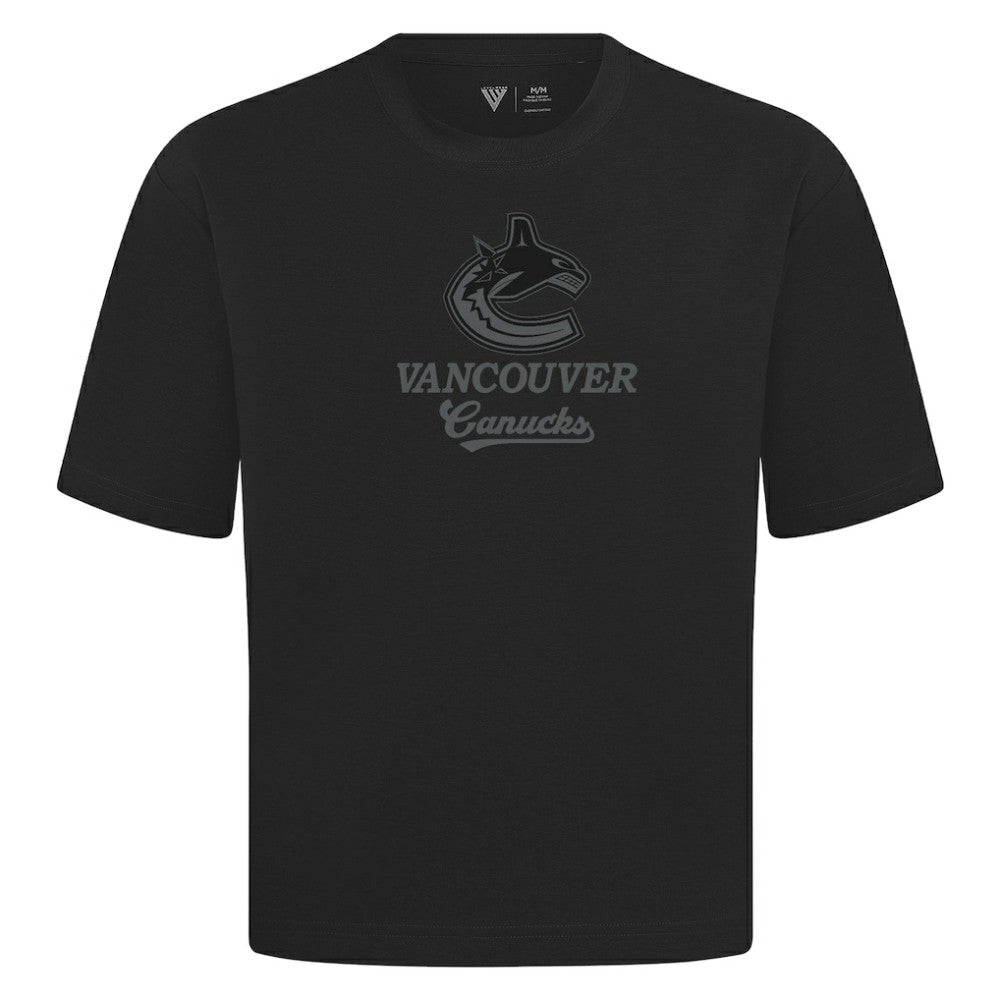 NHL Vancouver Canucks Levelwear Shadow Surge Luxe Signature Knit T-Shirt - Black