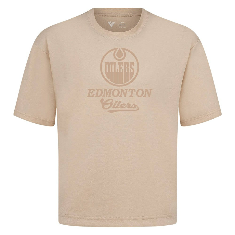 NHL Edmonton Oilers Levelwear Shadow Surge Luxe Signature Knit T-Shirt - Khaki