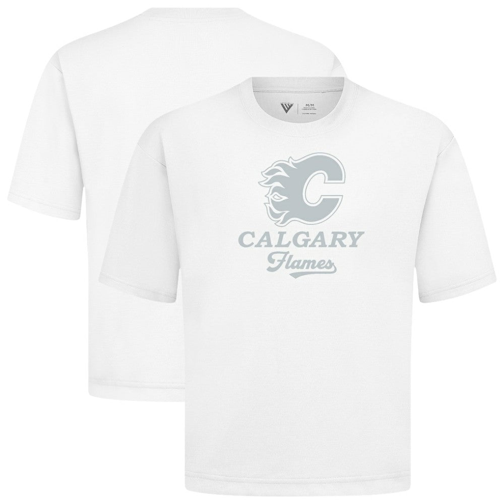 NHL Calgary Flames Levelwear Shadow Surge Luxe Signature Knit T-Shirt - White