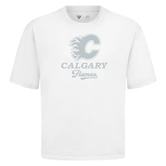 NHL Calgary Flames Levelwear Shadow Surge Luxe Signature Knit T-Shirt - White