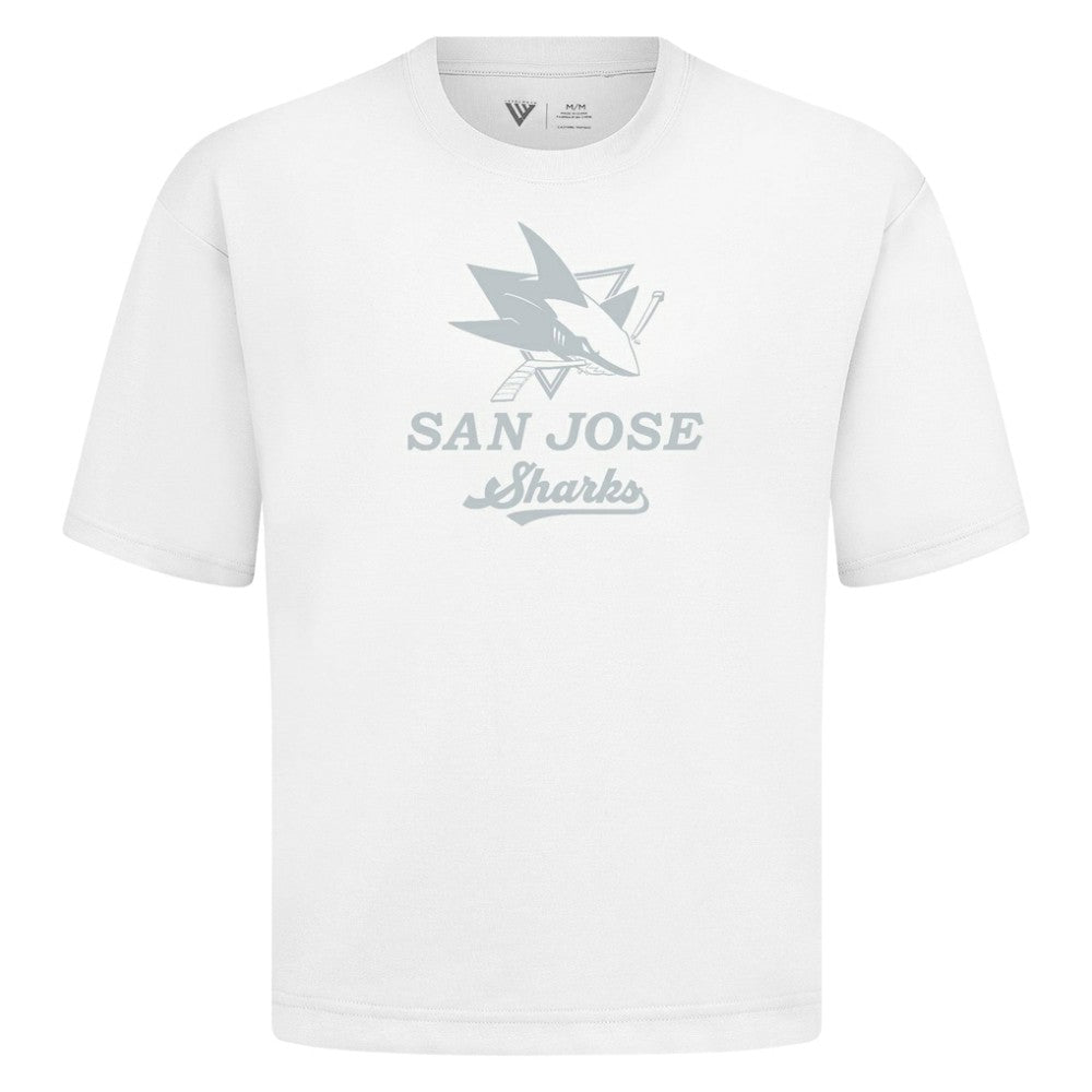 NHL San Jose Sharks Levelwear Shadow Surge Luxe Signature Knit T-Shirt - White