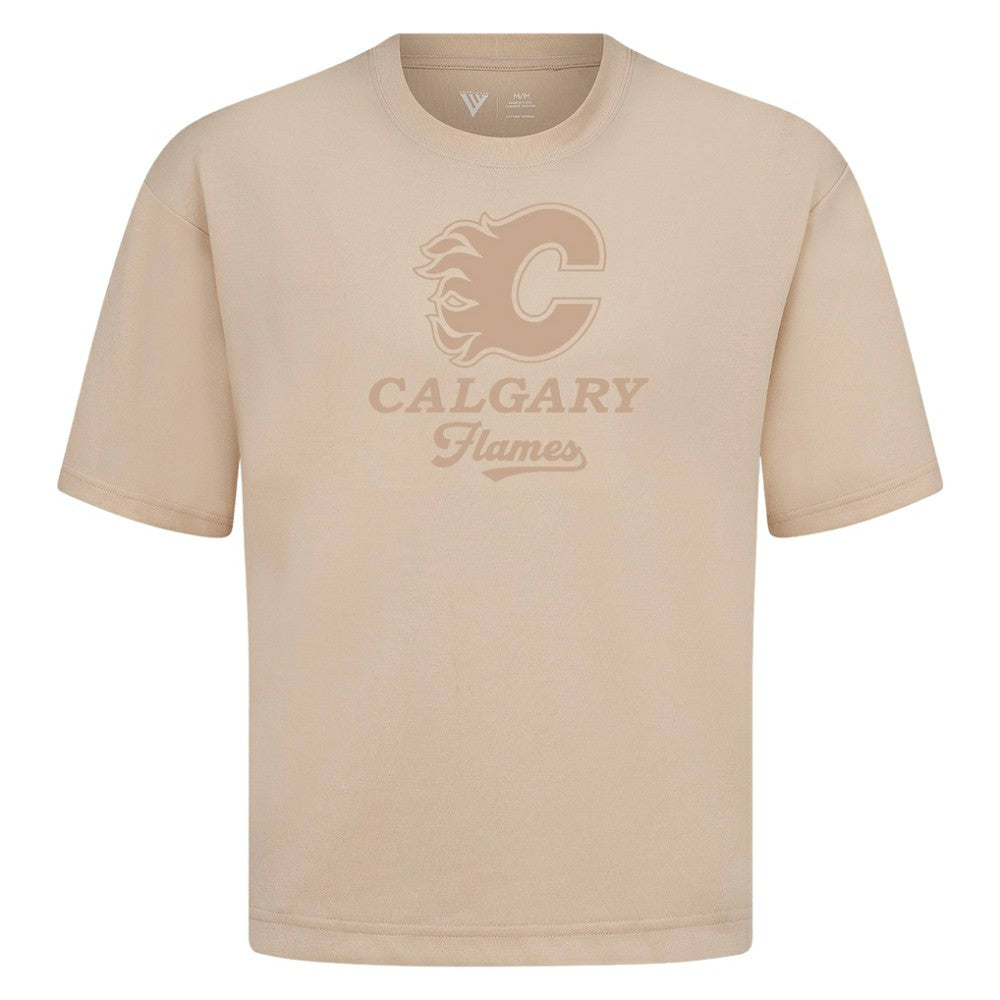 NHL Calgary Flames Levelwear Shadow Surge Luxe Signature Knit T-Shirt - Khaki