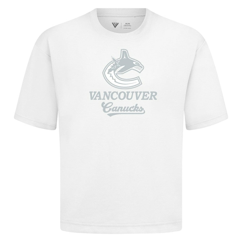 NHL Vancouver Canucks Levelwear Shadow Surge Luxe Signature Knit T-Shirt - White