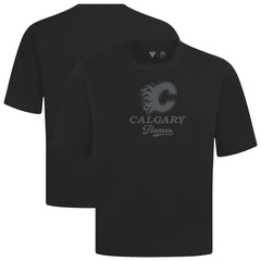 NHL Calgary Flames Levelwear Shadow Surge Luxe Signature Knit T-Shirt - Black