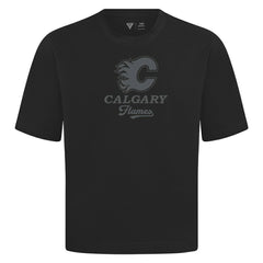 NHL Calgary Flames Levelwear Shadow Surge Luxe Signature Knit T-Shirt - Black