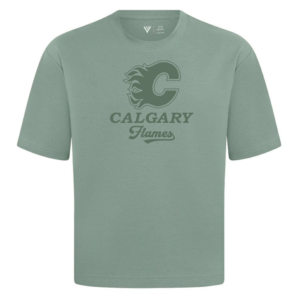 NHL Calgary Flames Levelwear Shadow Surge Luxe Signature Knit T-Shirt - Green