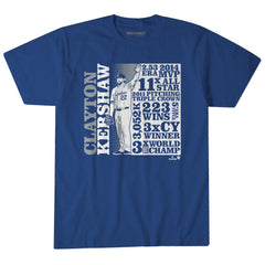 Clayton Kershaw Los Angeles Dodgers BreakingT Unisex GOAT List T-Shirt - Royal T-shirts