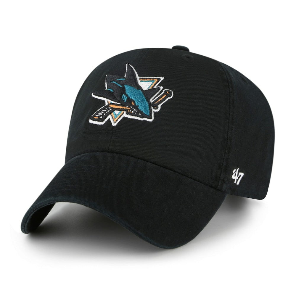 NHL San Jose Sharks '47 Logo Clean Up Adjustable Hat - Black