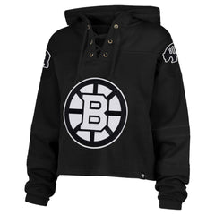 NHL Boston Bruins '47 Women's Cropped Lacer Hoodie - Black