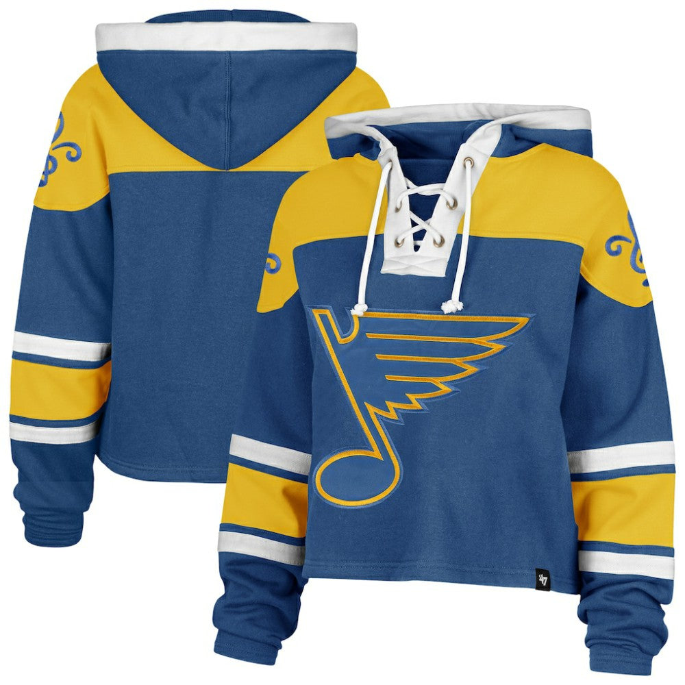 NHL St. Louis Blues '47 Women's Cropped Lacer Hoodie - Blue