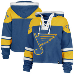 NHL St. Louis Blues '47 Women's Cropped Lacer Hoodie - Blue