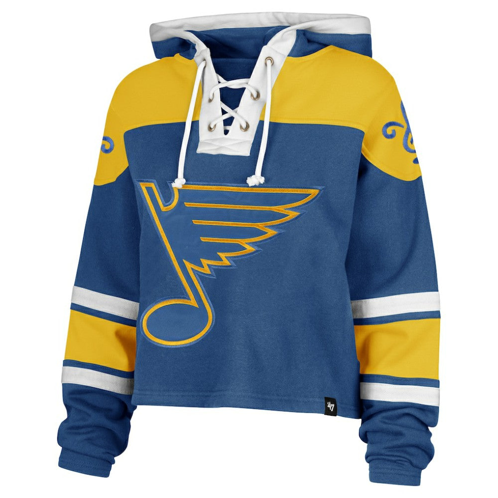 NHL St. Louis Blues '47 Women's Cropped Lacer Hoodie - Blue