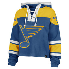NHL St. Louis Blues '47 Women's Cropped Lacer Hoodie - Blue