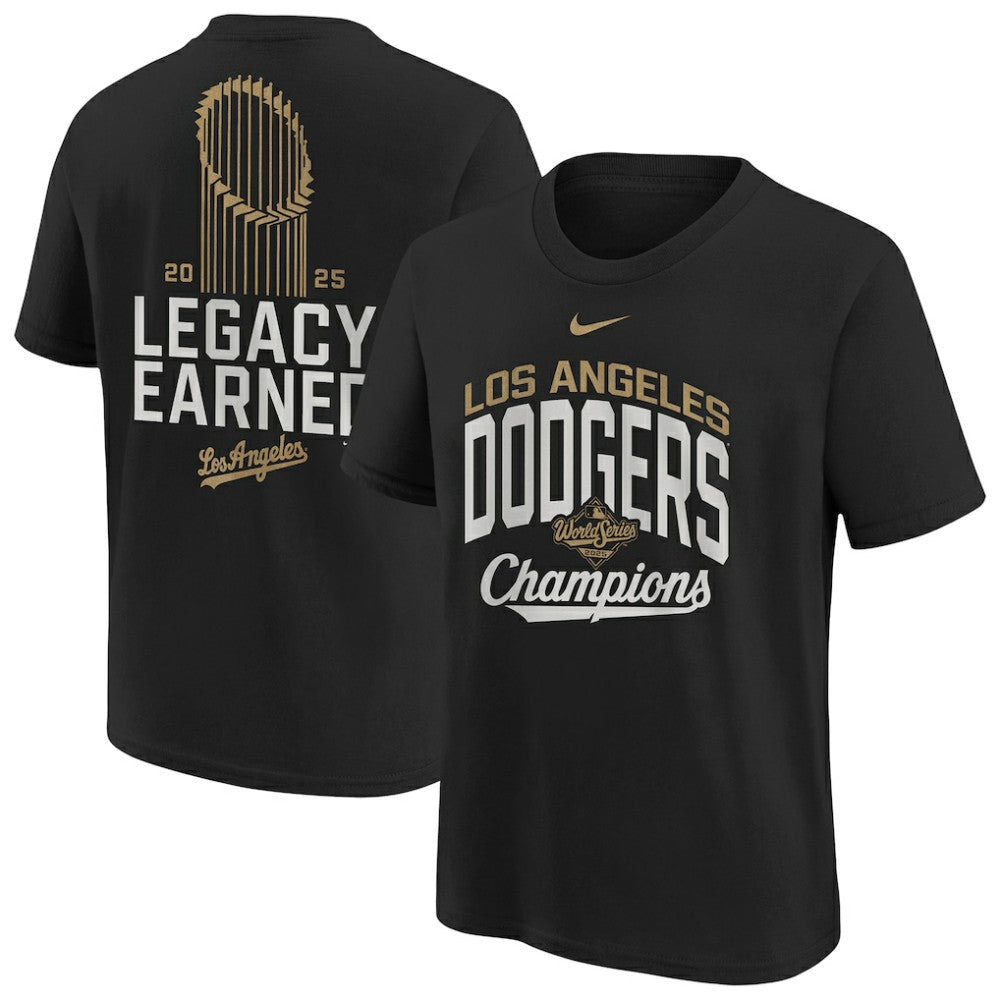 Los Angeles Dodgers Nike Youth 2026 Gold Collection Legacy Earned T-Shirt - Black T-shirts