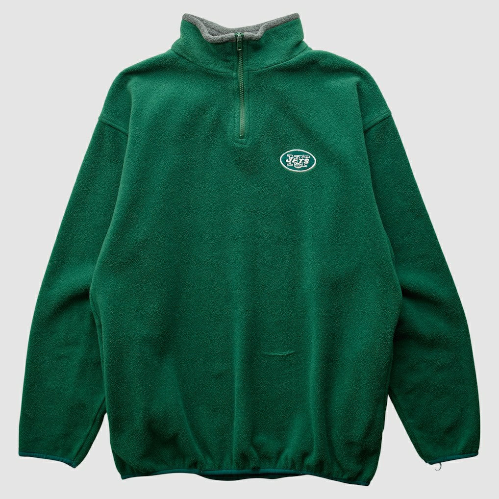 New York Jets Majestic 2000s 1/4 Zip Sweatshirt Green Vintage