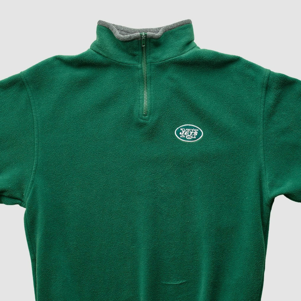 New York Jets Majestic 2000s 1/4 Zip Sweatshirt Green Vintage