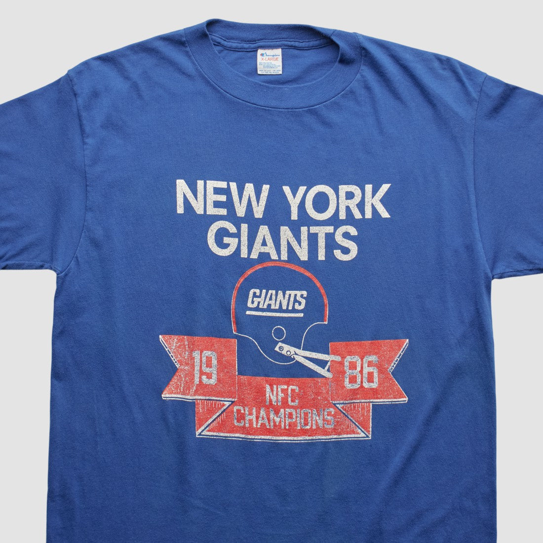 New York Giants Champion 1986 T-shirt Blue Vintage