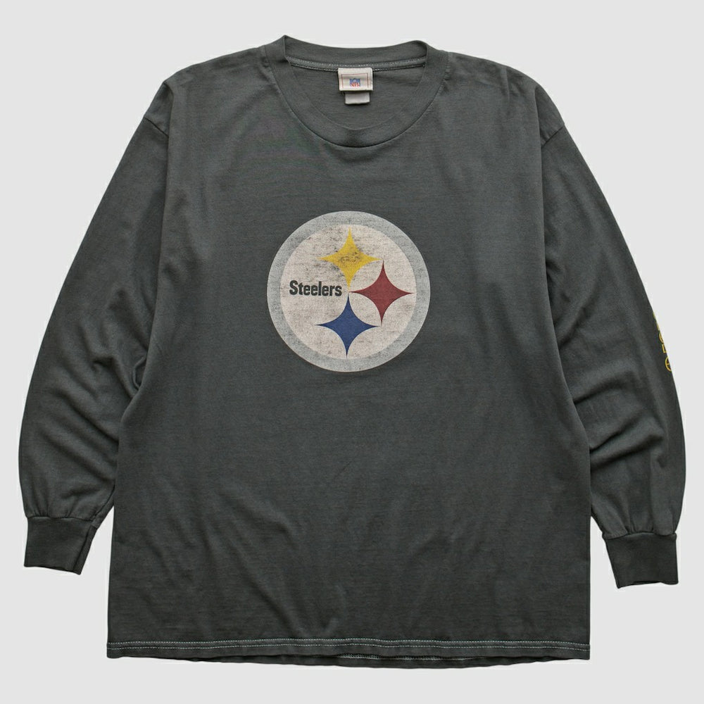 Pittsburgh Steelers NFL 2000s Long Sleeve T-shirt Charcoal Vintage