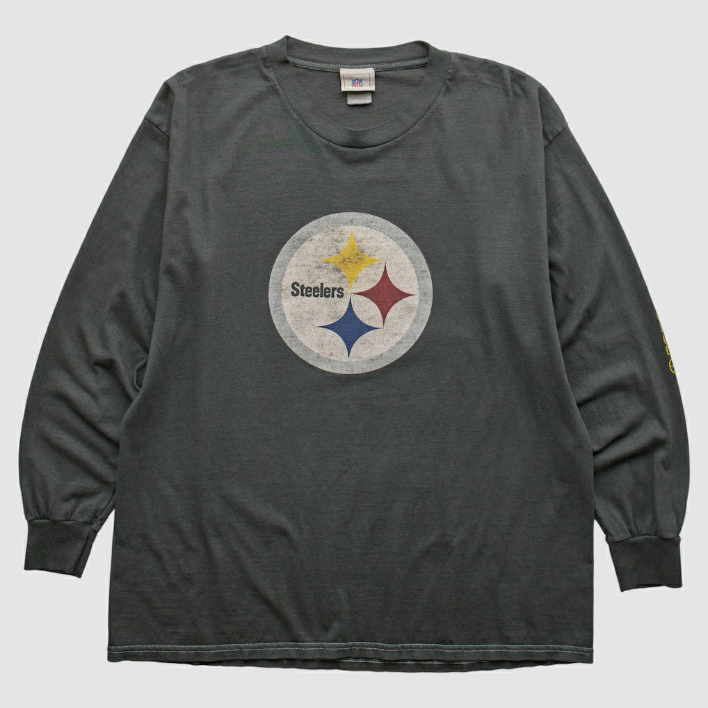 Pittsburgh Steelers NFL 2000s Long Sleeve T-shirt Charcoal Vintage