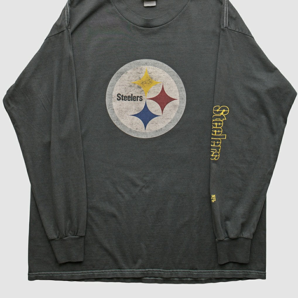 Pittsburgh Steelers NFL 2000s Long Sleeve T-shirt Charcoal Vintage
