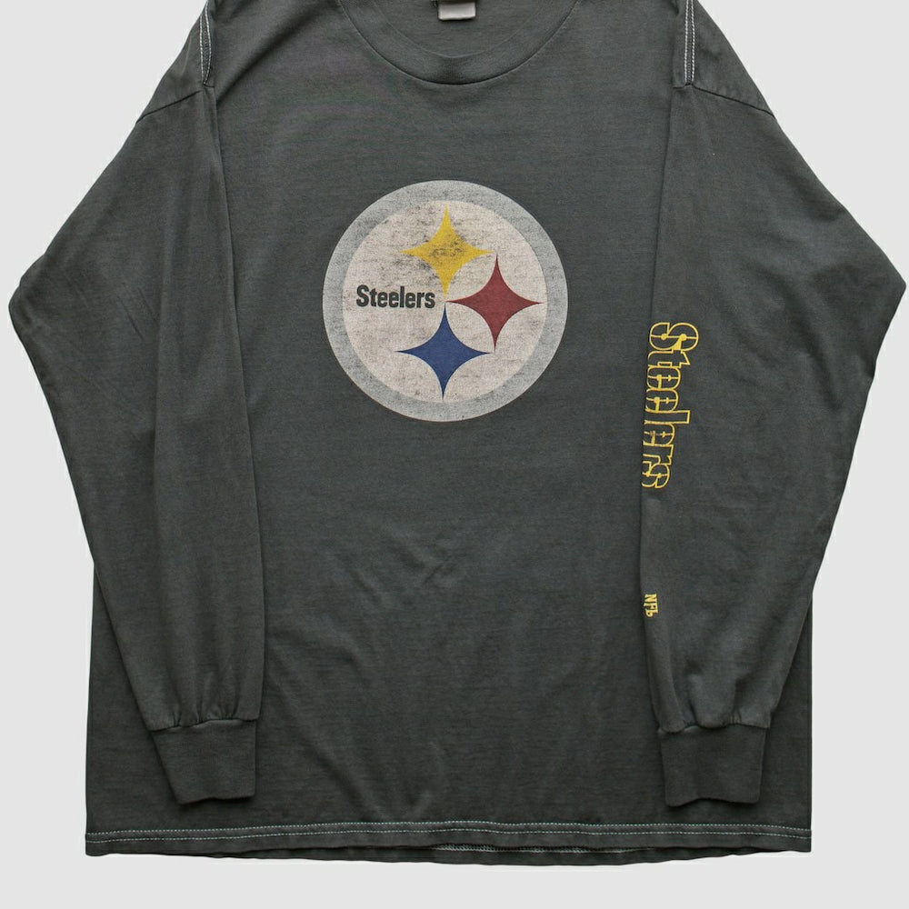 Pittsburgh Steelers NFL 2000s Long Sleeve T-shirt Charcoal Vintage