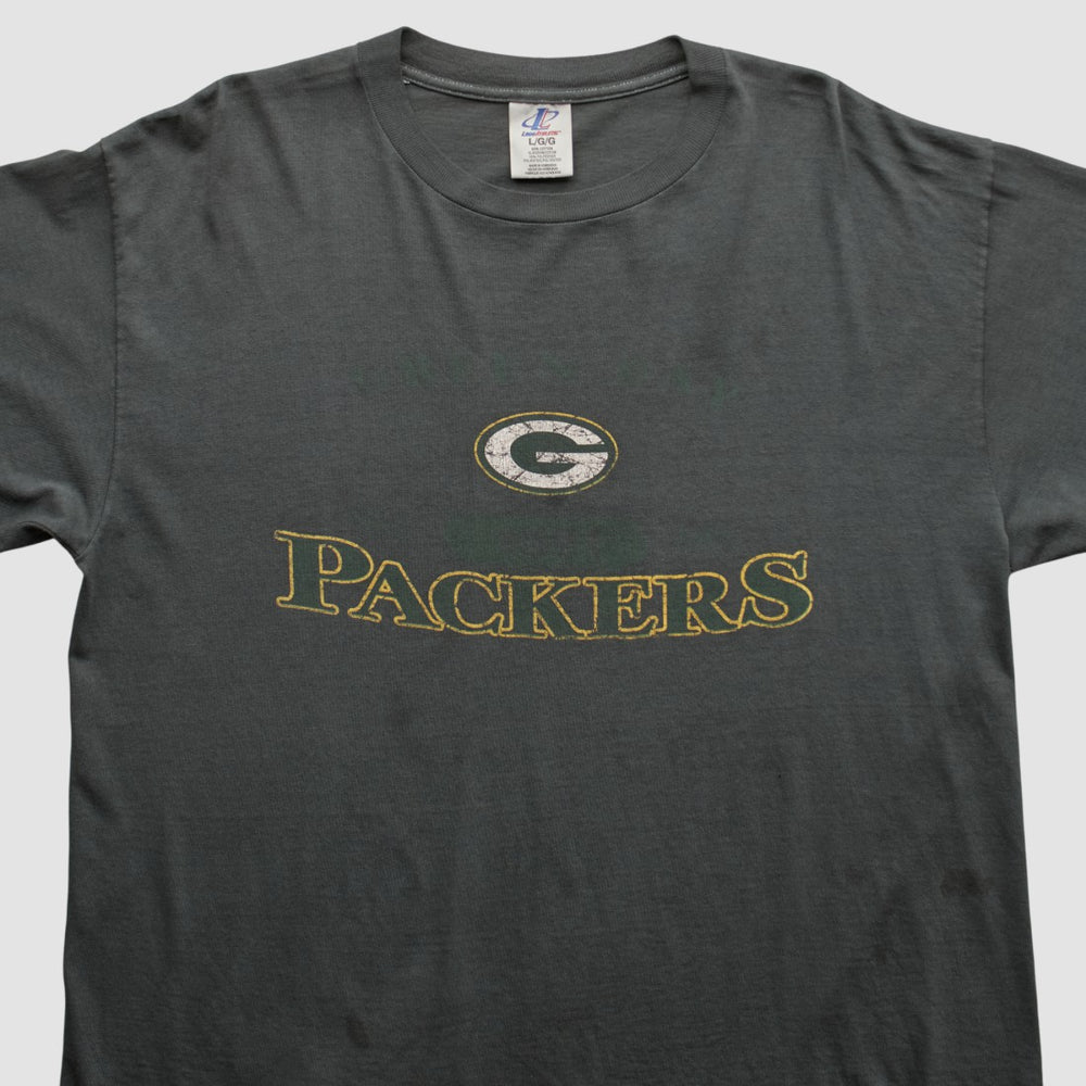 Green Bay Packers Logo Athletic 2000s Long Sleeve T-shirt Charcoal Vintage