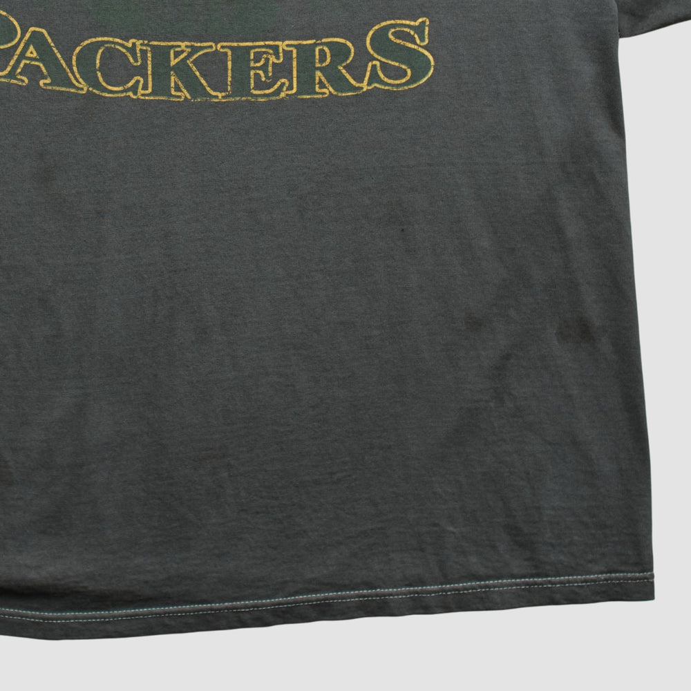 Green Bay Packers Logo Athletic 2000s Long Sleeve T-shirt Charcoal Vintage