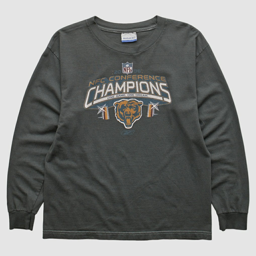 Chicago Bears Reebok 2000s Long Sleeve T-shirt Charcoal Vintage