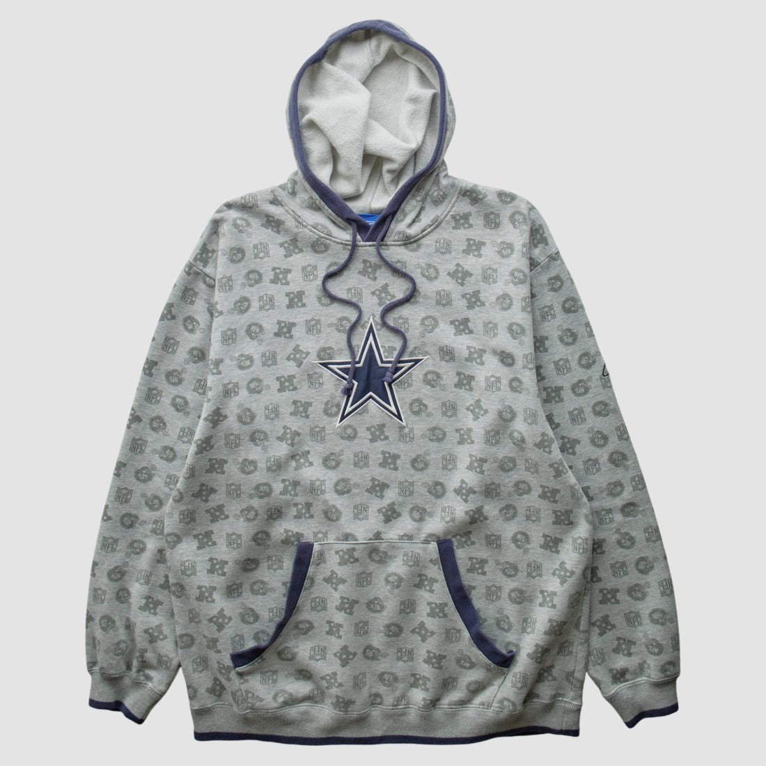 Denver Broncos Reebok 2010s Hooded Pullover Sweatshirt Heather Gray Vintage