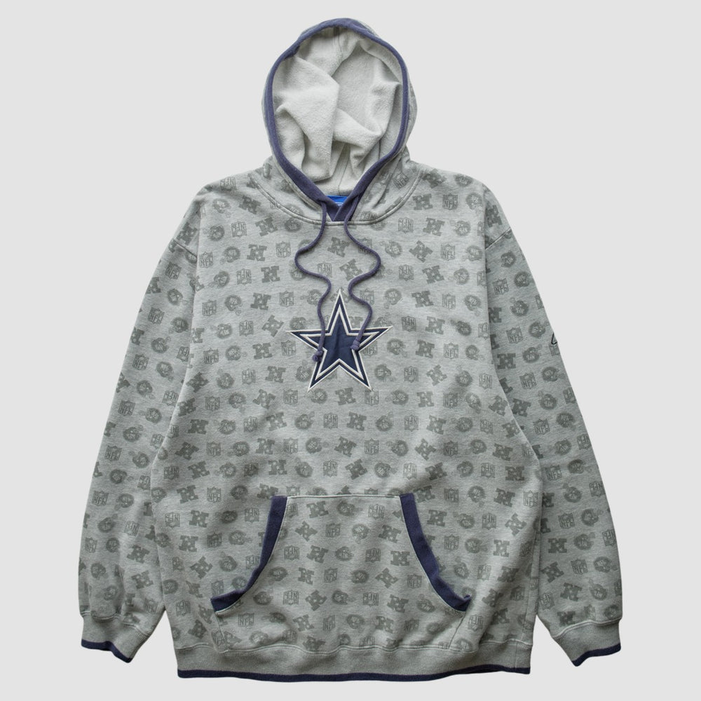 Denver Broncos Reebok 2010s Hooded Pullover Sweatshirt Heather Gray Vintage