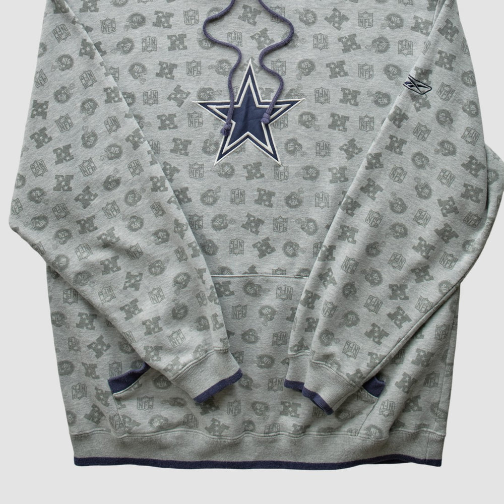Denver Broncos Reebok 2010s Hooded Pullover Sweatshirt Heather Gray Vintage
