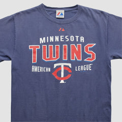 Minnesota Twins Majestic 2010s T-shirt - Navy - XS by Fanatics Real Vintage T-shirts