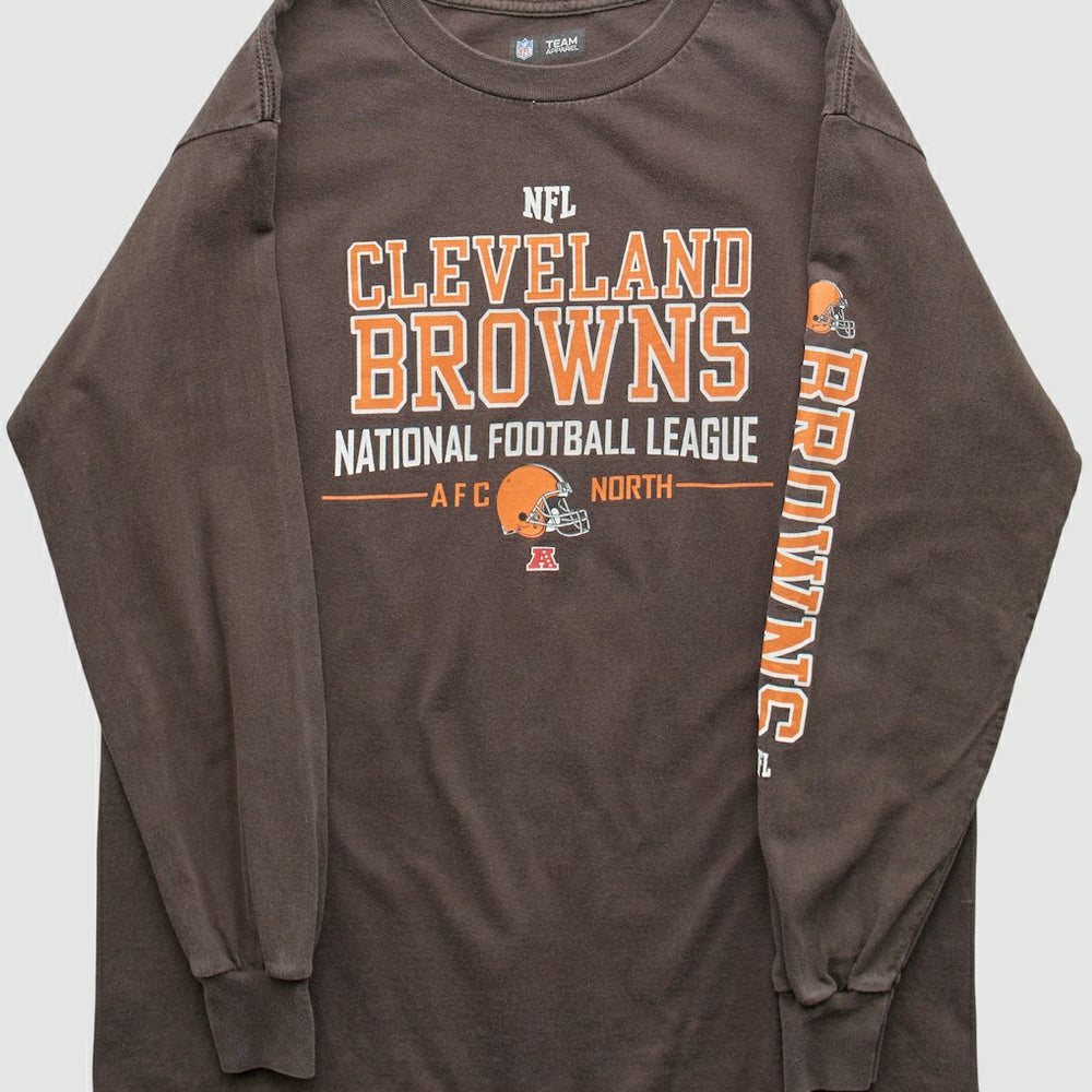 Cleveland Browns NFL 2010s Long Sleeve T-shirt Brown Vintage