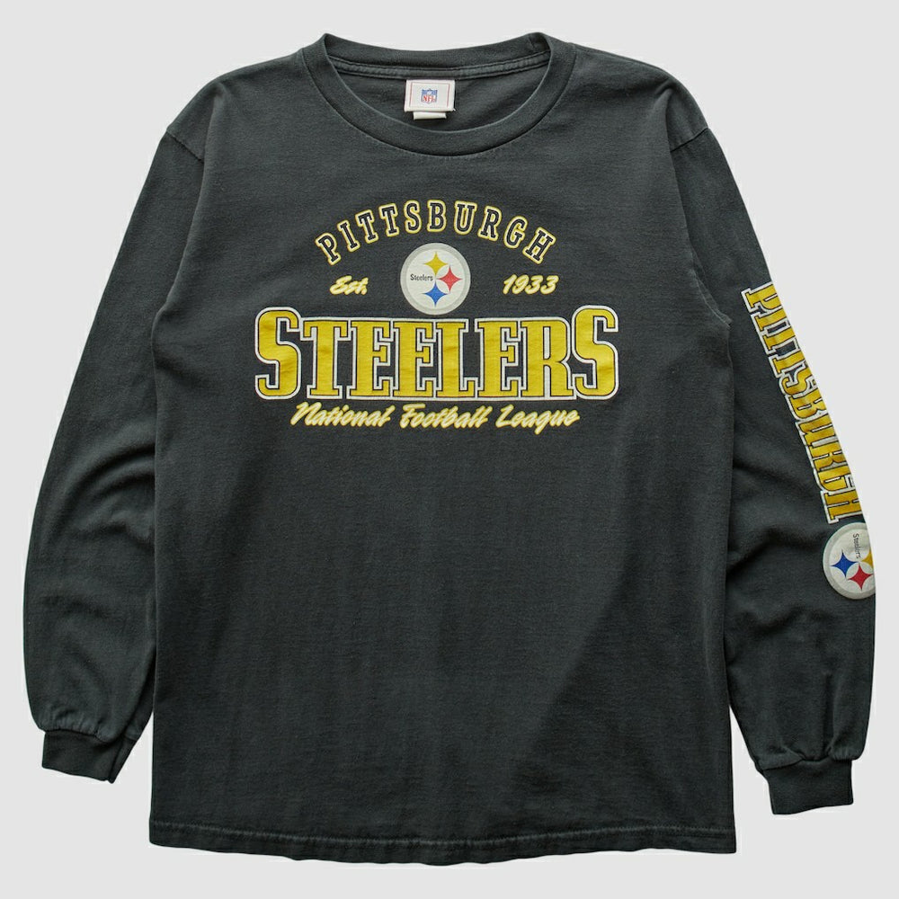 Pittsburgh Steelers NFL 2000s Long Sleeve T-shirt Charcoal Vintage
